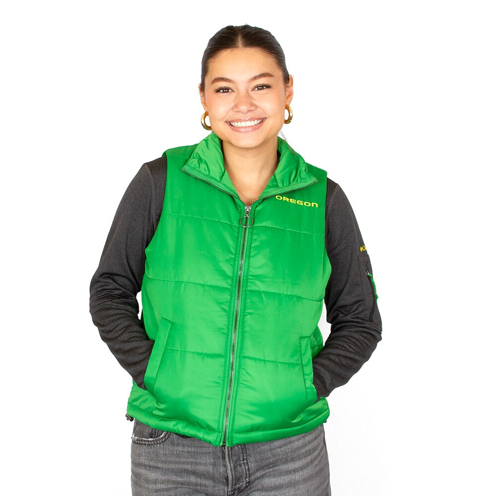 Ducks Spirit, Colosseum, Green, Vest, Polyester, Women, Puffer, 954276